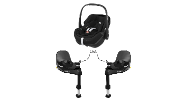 Set | Autostoel Maxi-Cosi Pebble 360 Pro2 Twillic Black met 2 x Isofixbase Maxi-Cosi Familyfix Pro 360 Slidetech