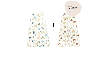 Set | 2x Slaapzak Little Boo Hydrofiel - Ocean Blue + Ocean Brown 70cm