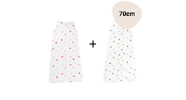 Set | 2x Slaapzak Little Boo Hydrofiel - Cozy Clover Pink + Cozy Clover Brown 70cm