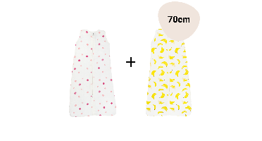 Set | 2x Slaapzak Little Boo Hydrofiel - Cozy Clover Pink + Go Bananas Yellow 70cm