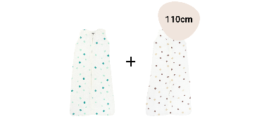 Set | 2x Slaapzak Little Boo Hydrofiel - Cozy Clover Teal + Cozy Clover Brown 110cm