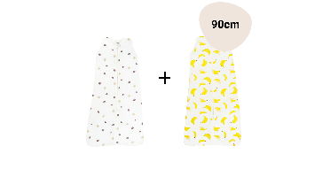 Set | 2x Slaapzak Little Boo Hydrofiel - Cozy Clover Brown + Go Bananas Yellow 90cm