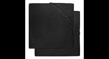 Hoeslaken Boxmatras Jollein 75x95 Jersey Black  2-pack