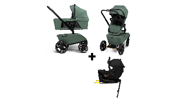 Set |Kinderwagen The Jiffle Wagon 2 Pine Incl. Autostoel Novi Baby Jacky Pro 360&Base