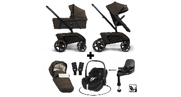 Set | Kinderwagen The Jiffle Wagon 2+ Plus Oak + Autostoel Pebble 360 Pro2 en Slide Tech Base + Accessoires