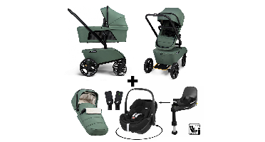 Kinderwagen The Jiffle Wagon 2 Pine + Autostoel Pebble 360 Pro2 en Slide Tech Base + Accessoires&Voetenzak