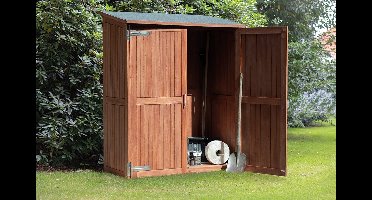 Tuindeco Montevideo tuinkast 145x65x185 cm 16 mm hardhout blank- Lessenaarsdak- Hout- Tuindeco