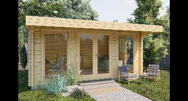 Tuindeco Mia blokhut 500x360 cm 70 mm vuren red class wood geïmpregneerd
