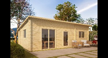 Tuindeco Las blokhut Palmas 850x595 cm 44 mm vuren honing geïmpregneerd