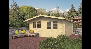 Tuindeco Dingle Blokhut 500x500 cm + luifel 70 cm 70 mm vuren blank