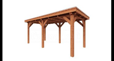 Trendhout Overkapping Siena 535x300 cm- Plat dak- Onbehandeld lariks Douglas hout- Trendhout