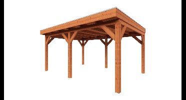 Trendhout Overkapping Refter XL 500x400 cm- Plat dak- Onbehandeld lariks Douglas hout- Trendhout
