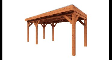 Trendhout Overkapping Refter XL 555x285 cm- Plat dak- Onbehandeld lariks Douglas hout- Trendhout