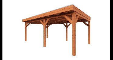 Trendhout Overkapping Refter XL 615x400 cm- Plat dak- Onbehandeld lariks Douglas hout- Trendhout