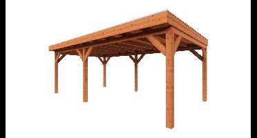 Trendhout Overkapping Refter XL 665x400 cm- Plat dak- Onbehandeld lariks Douglas hout- Trendhout