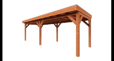 Trendhout Overkapping Refter XL 730x285 cm- Plat dak- Onbehandeld lariks Douglas hout- Trendhout