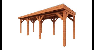 Trendhout Overkapping Refter XL 735x285 cm- Plat dak- Onbehandeld lariks Douglas hout- Trendhout