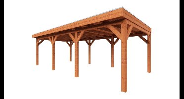 Trendhout Overkapping Refter XL 840x400 cm- Plat dak- Onbehandeld lariks Douglas hout- Trendhout