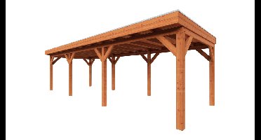 Trendhout Overkapping Refter XL 900x340 cm- Plat dak- Onbehandeld lariks Douglas hout- Trendhout