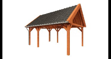 Trendhout Zadeldak XL overkapping 590x440 cm Lariks/Douglas blank- Zadeldak- Hout- Trendhout