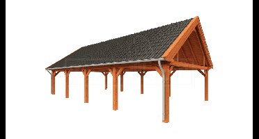 Trendhout Overkapping Zadeldak XXL 1250x700 cm- Zadeldak- Onbehandeld lariks Douglas hout- Trendhout