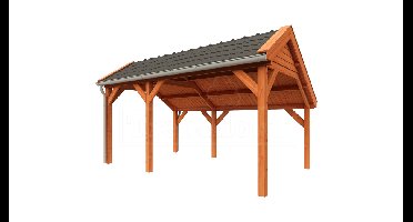 Trendhout Kapschuur de Deel 505x340 cm- Kapschuurdak- Onbehandeld lariks Douglas hout- Trendhout
