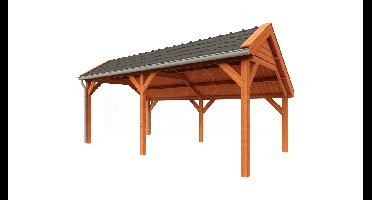 Trendhout Kapschuur de Deel 615x340 cm- Kapschuurdak- Onbehandeld lariks Douglas hout- Trendhout