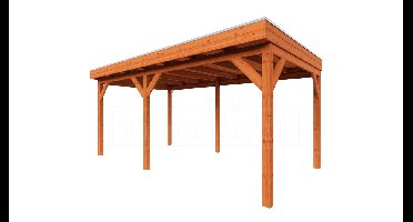Trendhout Overkapping Casa 545x330 cm- Plat dak- Onbehandeld lariks Douglas hout- Trendhout