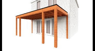 Trendhout Aanbouwveranda Modena 570x300 cm- Plat dak- Hout- Trendhout