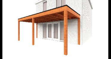 Trendhout Aanbouwveranda Modena 600x300 cm- Plat dak- Hout- Trendhout