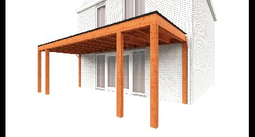 Trendhout Aanbouwveranda Modena 690x300 cm- Plat dak- Hout- Trendhout