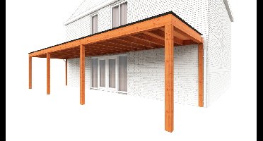 Trendhout Aanbouwveranda Modena 1080x300 cm- Plat dak- Hout- Trendhout
