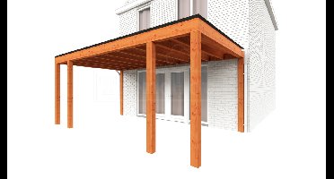 Trendhout Aanbouwveranda Modena 570x365 cm- Plat dak- Hout- Trendhout