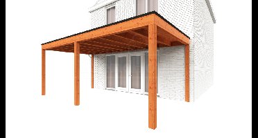 Trendhout Aanbouwveranda Modena 600x365 cm- Plat dak- Hout- Trendhout