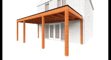 Trendhout Aanbouwveranda Modena 660x365 cm- Plat dak- Hout- Trendhout