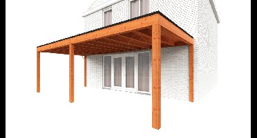 Trendhout Aanbouwveranda Modena 725x365 cm- Plat dak- Hout- Trendhout