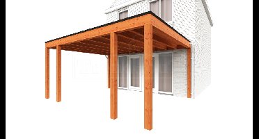 Trendhout Aanbouwveranda Modena 505x485 cm- Plat dak- Hout- Trendhout