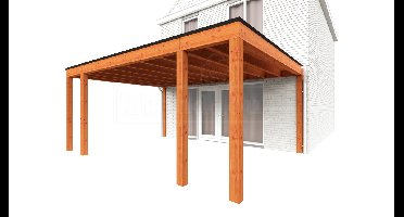 Trendhout Aanbouwveranda Modena 570x485 cm- Plat dak- Hout- Trendhout