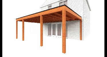 Trendhout Aanbouwveranda Modena 660x485 cm- Plat dak- Hout- Trendhout