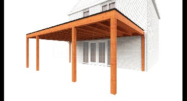 Trendhout Aanbouwveranda Modena 720x485 cm- Plat dak- Hout- Trendhout