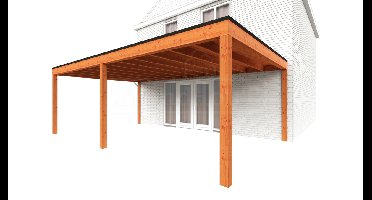 Trendhout Aanbouwveranda Modena 725x485 cm- Plat dak- Hout- Trendhout