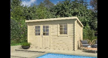 Outdoor Life Amira Blokhut 400x295 cm 28 mm vuren blank- Lessenaarsdak- Onbehandeld vurenhout- Outdoor Life