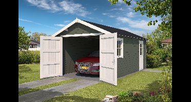 Outdoor Life Dillon Blokhut 320x560 cm 34 mm vuren Green Grey-Wit gecoat