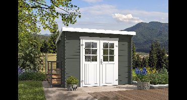 Outdoor Life Nadia Blokhut 295x195 cm 28 mm vuren Green Grey-Wit gecoat