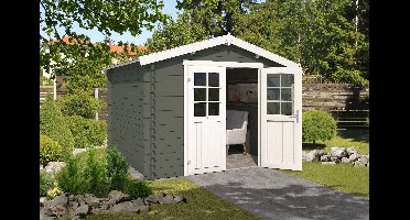 Outdoor Life Norah Blokhut 295x295 cm 28 mm vuren Green Grey-Wit gecoat