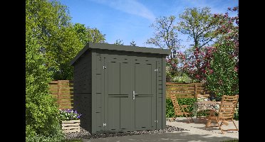 Outdoor Life Sara Tuinhuis 200x250 cm 28 mm vuren Green Grey gecoat- Lessenaarsdak- Hout- Outdoor Life