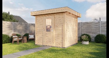 Lugarde Select Garderen Modern tuinhuis 250x250 cm 28 mm vuren blank- Plat dak- - Lugarde Select