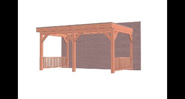 Trendhout Ancona aanbouwveranda 500x330 cm - plat dak - Combinatie 1- - Hout- Trendhout