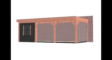 Trendhout Ancona aanbouwveranda 735x390 cm - plat dak - Combinatie 1- - Hout- Trendhout