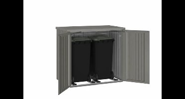 Biohort Alex Duo metalen containerberging 148x88x129 cm kwartsgrijs metallic- - Metaal- Biohort